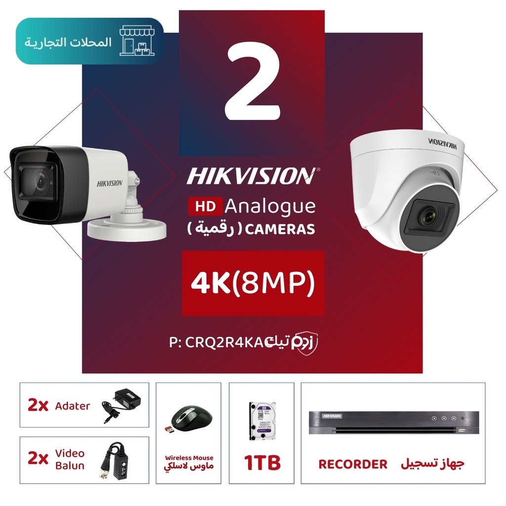 Integrated Commercial Package (2 4K/8MP-HD Digital Surveillance Cameras)