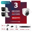 Integrated Commercial Package (3 4K/8MP-HD Digital Surveillance Cameras)
