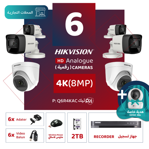 Integrated Commercial Package (6 4K/8MP-HD Digital Surveillance Cameras)