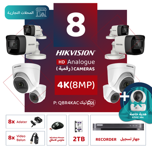 Integrated Commercial Package (8 4K/8MP-HD Digital Surveillance Cameras)