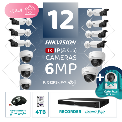 Integrated Home Package ( 12 6MP-IP CCTV)