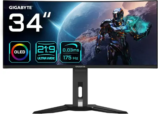 GIGABYTE MONITOR ( 34 - OLED -IPS - 175Hz - 2K - 0.03Ms )