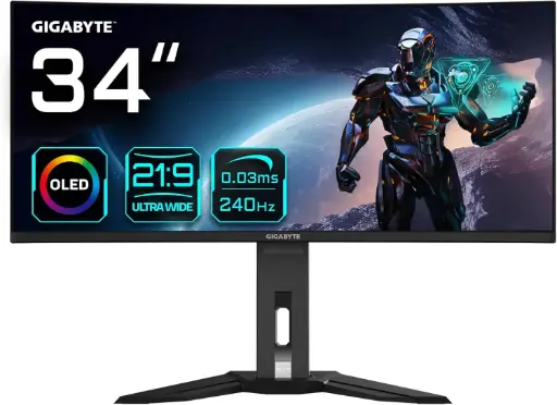 GIGABYTE MONITOR ( 34 - OLED -IPS - 175Hz - 2K - 0.03Ms )